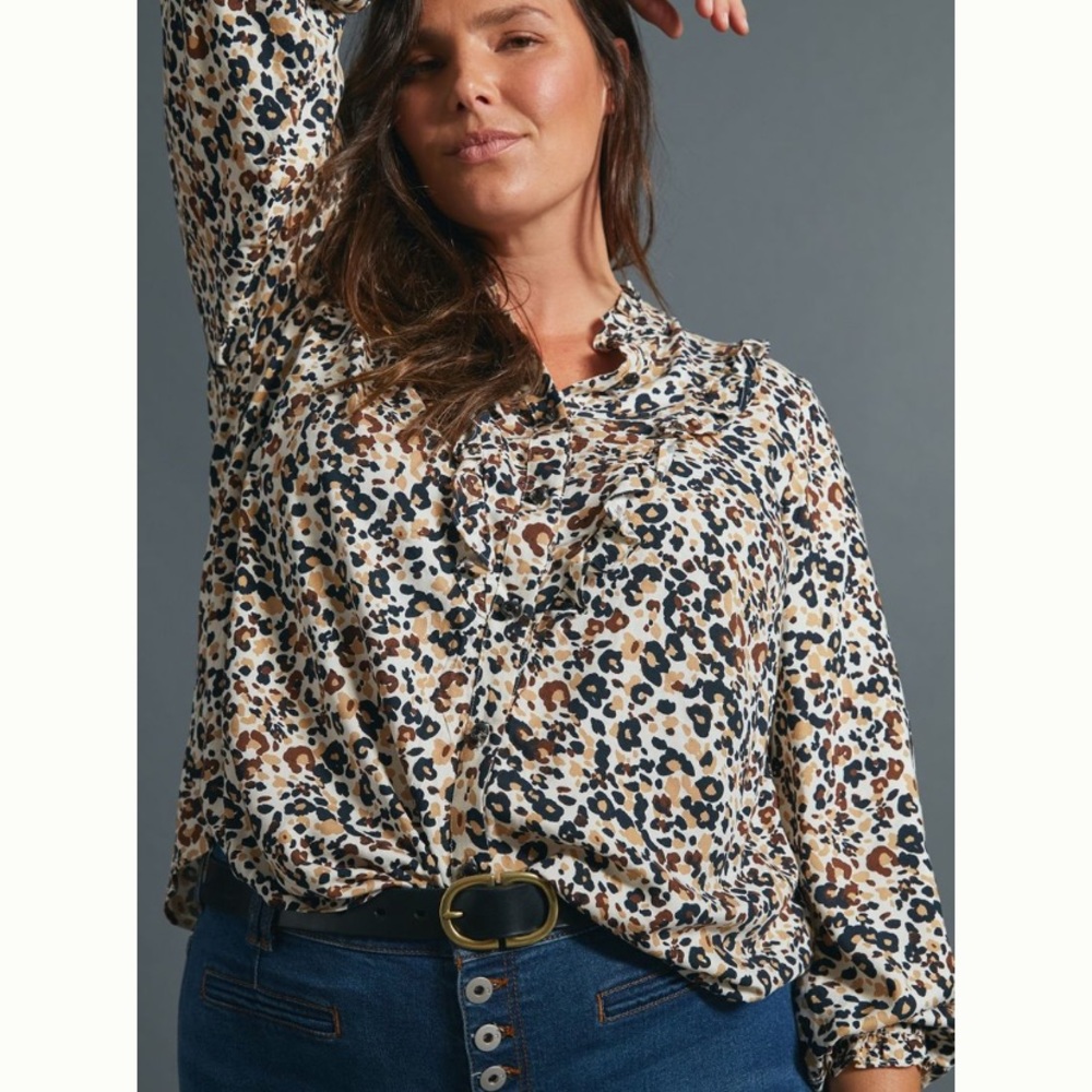 Anthropologie Maeve Katia Ruffled Buttondown